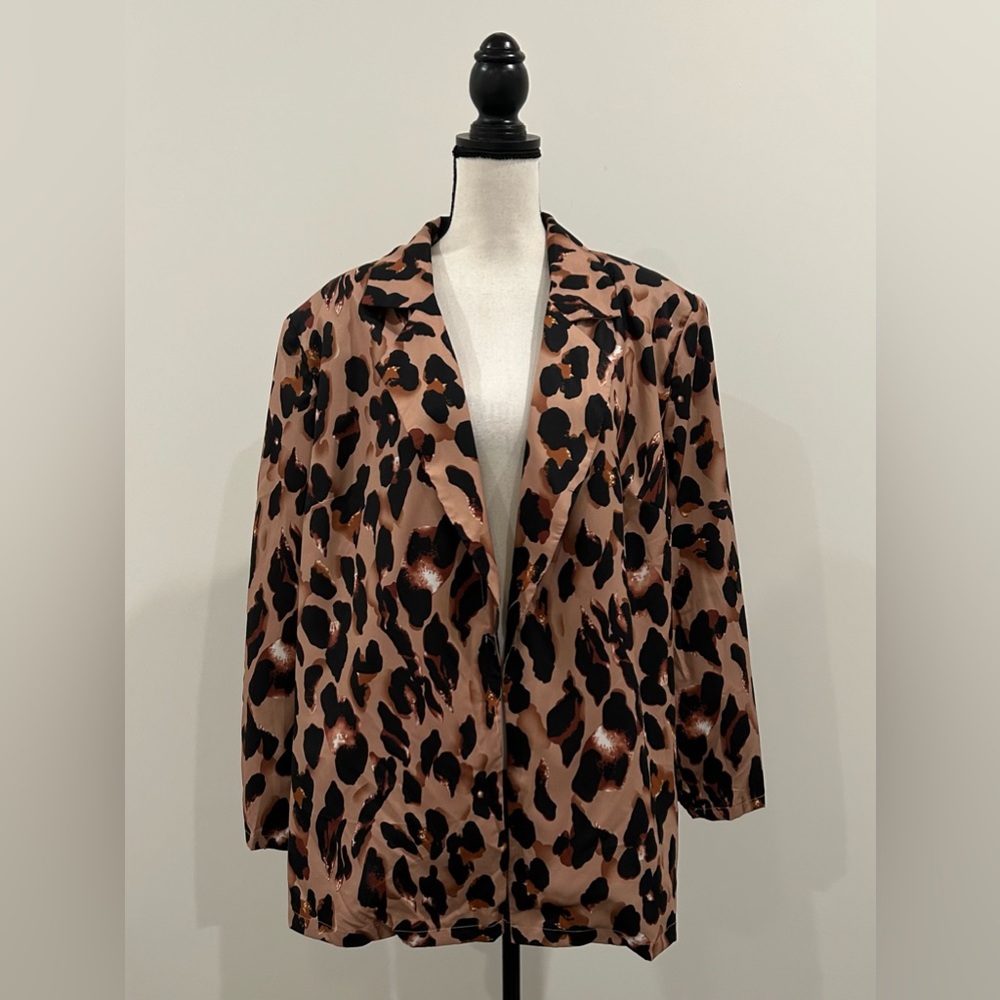 Shein Curve Animal Print Blazer